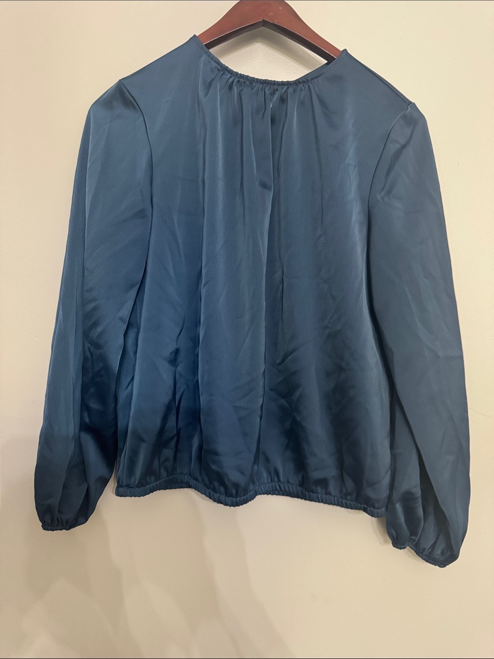 Worthington Navy Satin Blouse